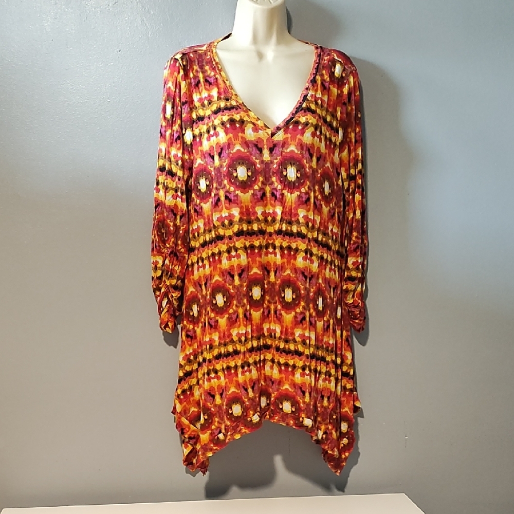 Grace Elements Vibrant Multicolor V-Neck Tunic - image 5